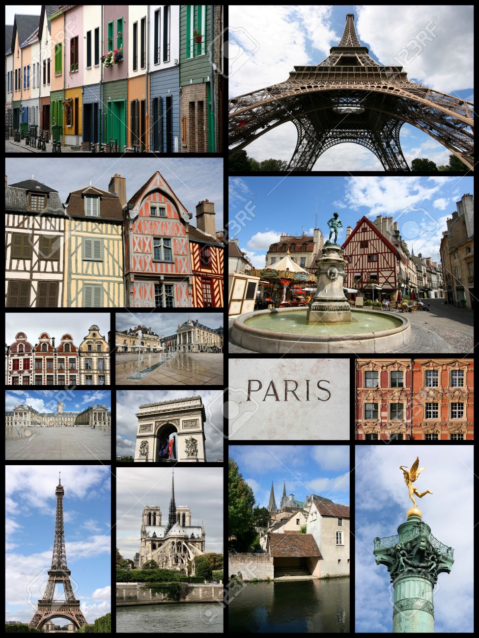 Travel Collage From France Includes Famous Places Like Paris Amiens Chartres Travel Collage From France Includes Famous Places Like Paris Amiens Chartres