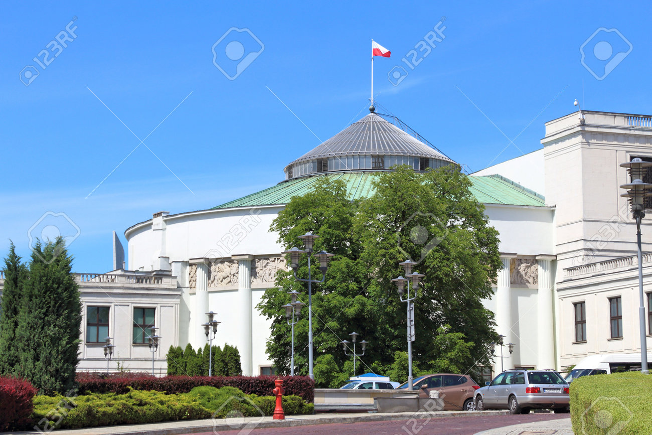 WARSAW, POLAND - JUNE 19, 2016: Exterior view of Sejm Parliament building in Warsaw, Poland. Warsaw is the capital city of Poland. 1.7 million people live here. - 59171072 WARSAW, POLAND - JUNE 19, 2016: Exterior view of Sejm Parliament building in Warsaw, Poland. Warsaw is the capital city of Poland. 1.7 million people live here. - 59171072