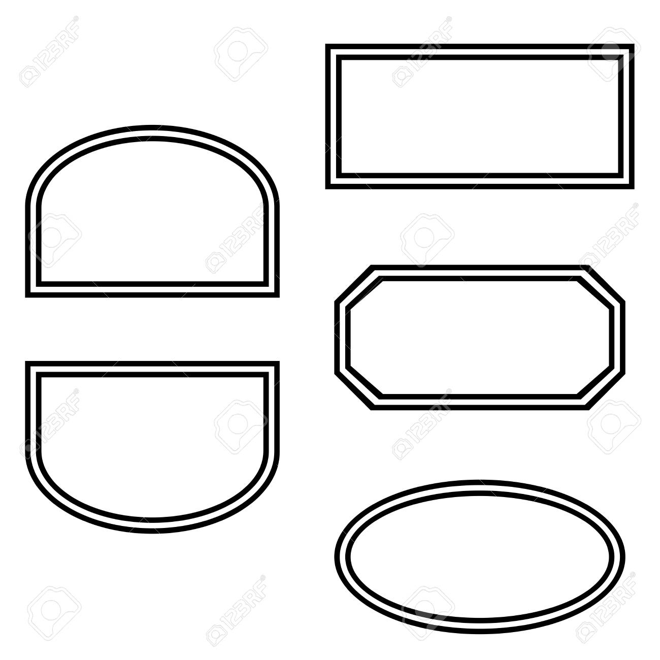 empty stamps blank badges template design set royalty free