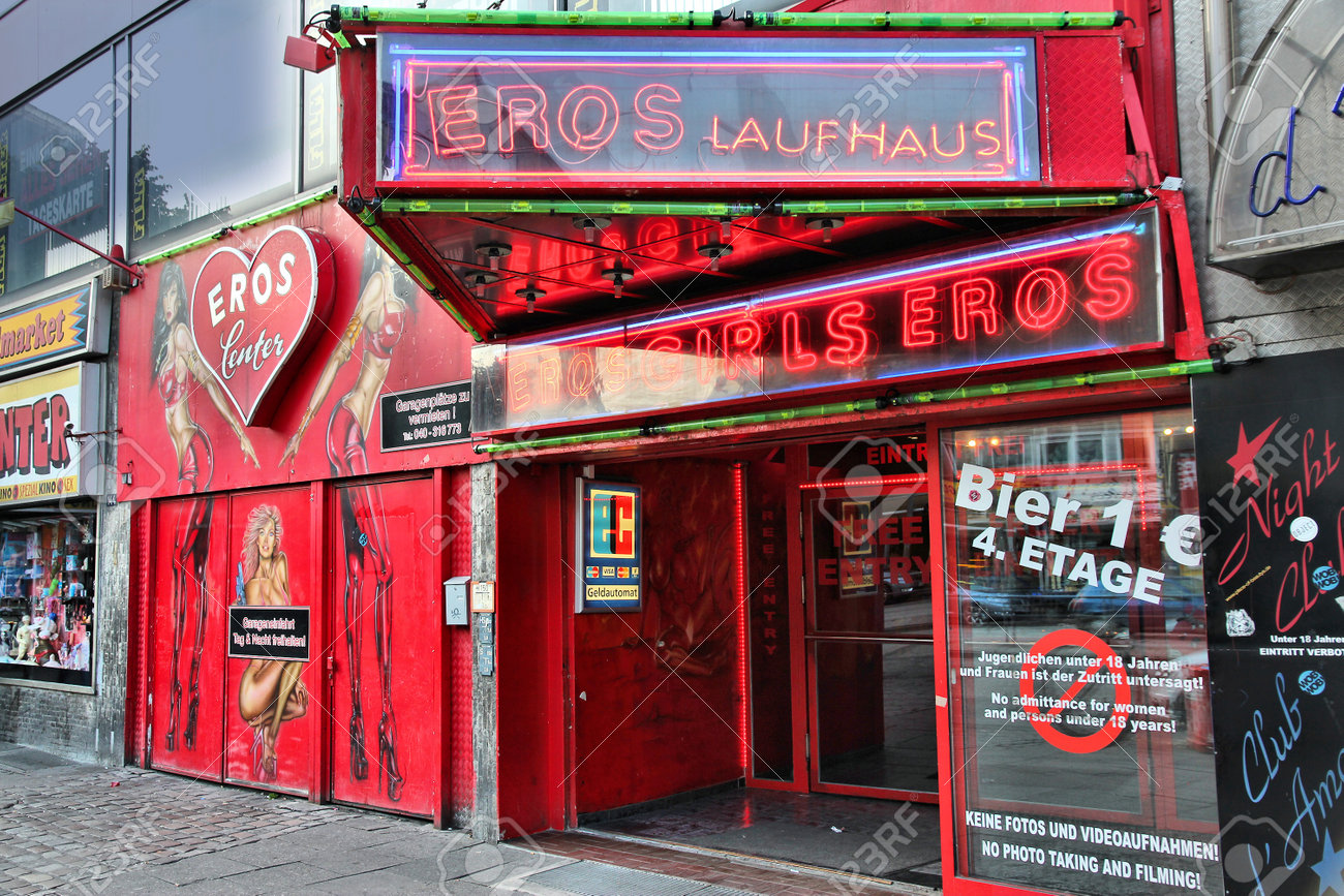 HAMBURG, GERMANY - AUGUST 28, 2014: Sex Shop At Reeperbahn In Hamburg.  Reeperbahn Area Is Hamburgs Famous Red Light District. Stock Photo,  Picture and Royalty Free Image. Image 81396115.