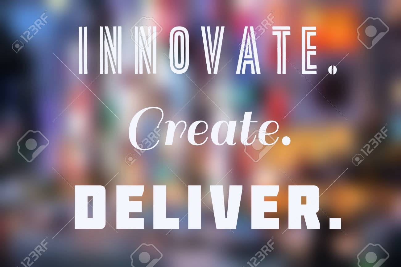 innovate create deliver business inspirational poster with