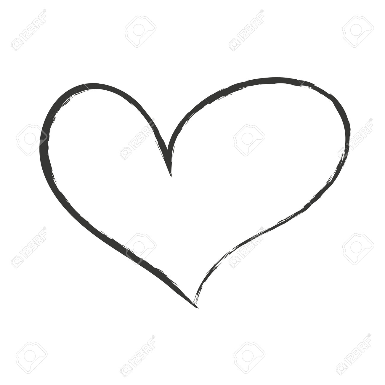 Hand Painted Heart. Vector Black Heart Symbol. Cute Ink Heart Shape  Illustration. Royalty Free SVG, Cliparts, Vectors, and Stock Illustration.  Image 195764447., image size:1300x1300