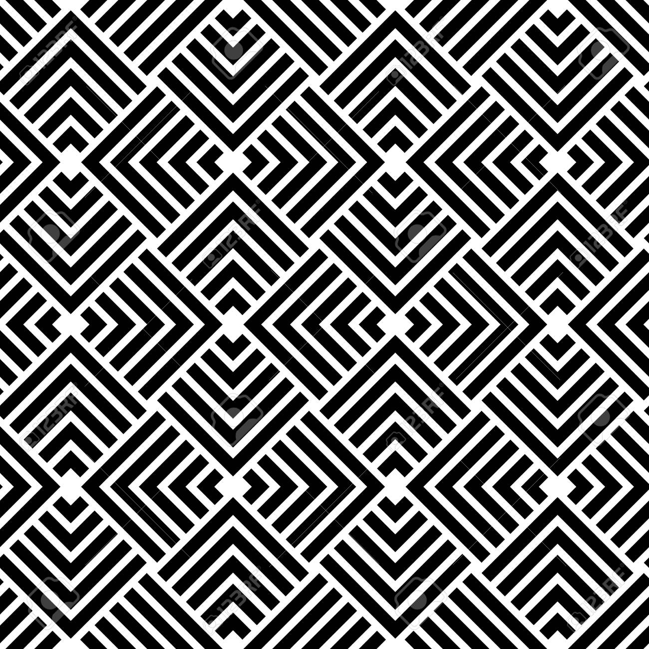 Sfondo Senza Soluzione Di Continuità Per I Vostri Disegni Ornamento In Bianco E Nero Vettoriale Moderno Modello Astratto Geometrico