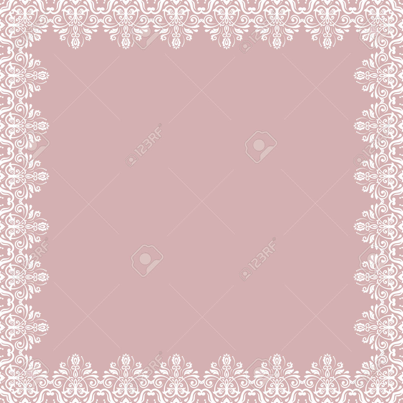 Classic square frame with arabesques and orient elements. Abstract ornament with place for text. Vintage pattern - 167205905 Classic square frame with arabesques and orient elements. Abstract ornament with place for text. Vintage pattern - 167205905