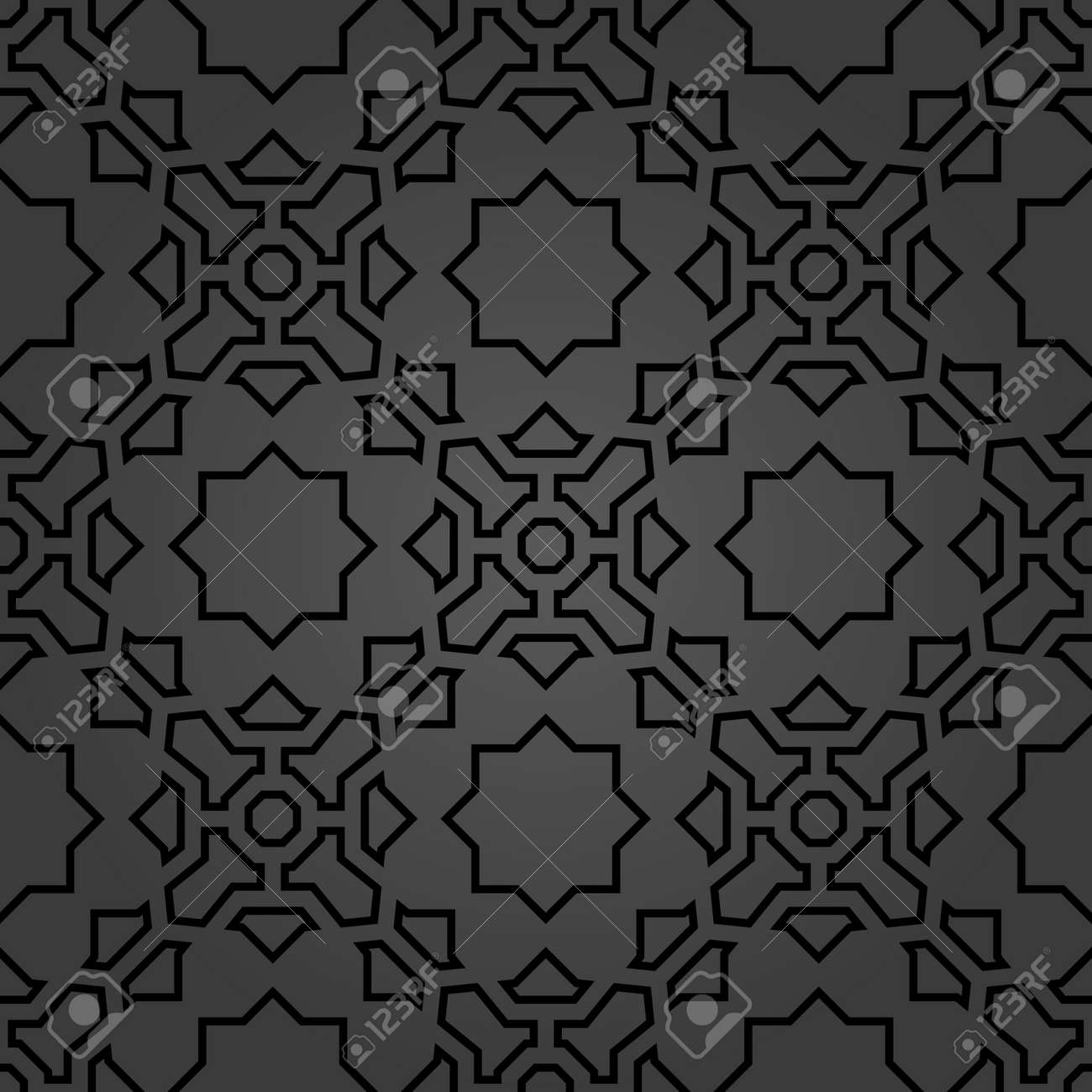 Seamless vector dark ornament in arabian style. Geometric abstract background. Pattern for wallpapers and backgrounds - 169559469 Seamless vector dark ornament in arabian style. Geometric abstract background. Pattern for wallpapers and backgrounds - 169559469