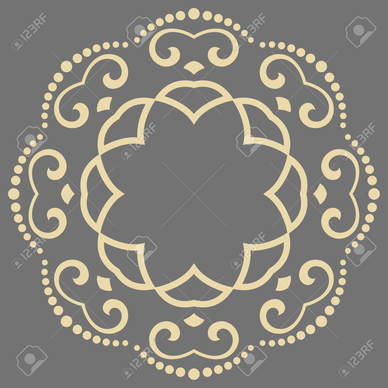 Elegant vintage ornament in classic style. Abstract traditional round golden pattern with oriental elements. Classic vintage pattern - 169559473 Elegant vintage ornament in classic style. Abstract traditional round golden pattern with oriental elements. Classic vintage pattern - 169559473