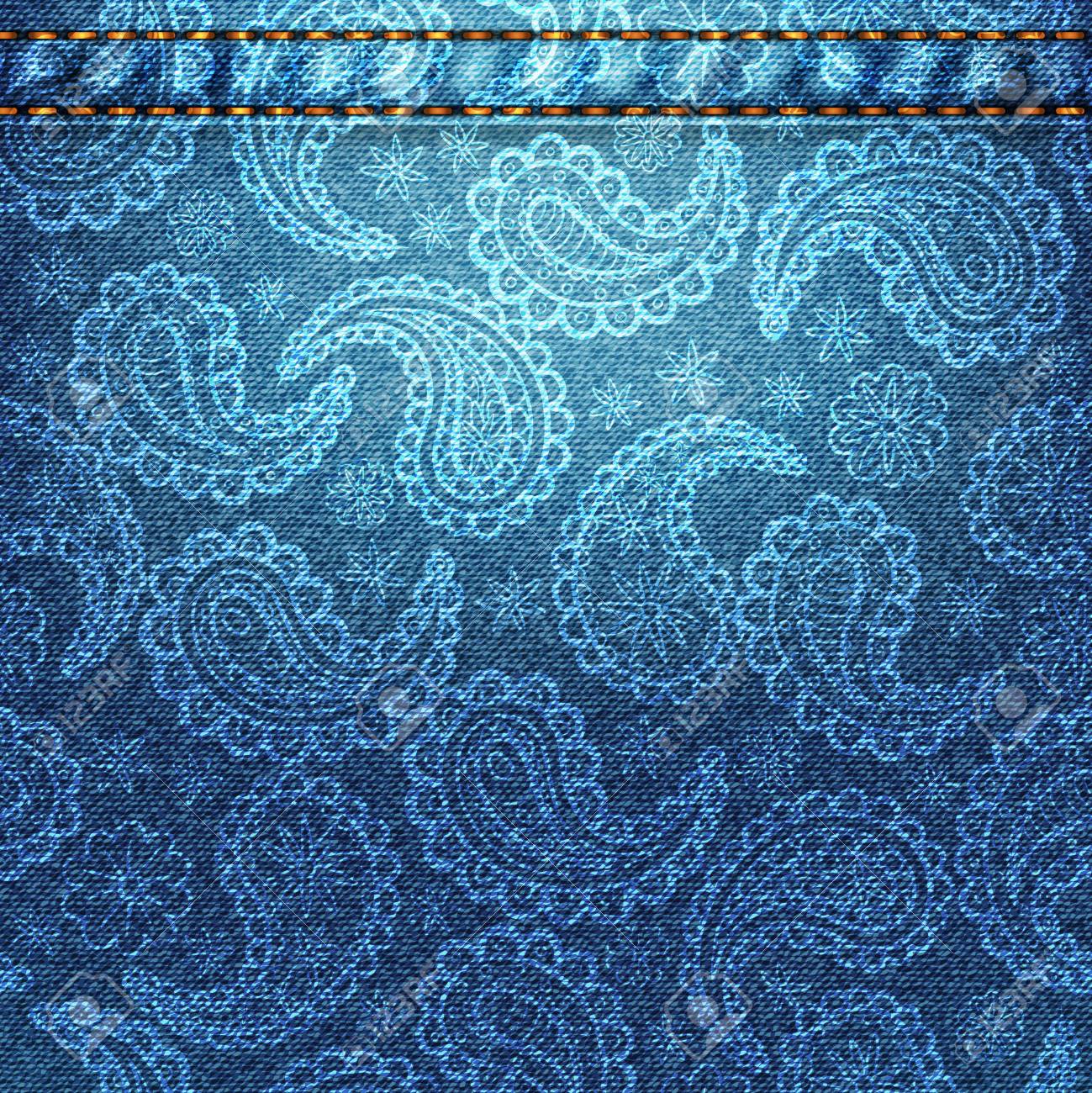 paisley denim fabric