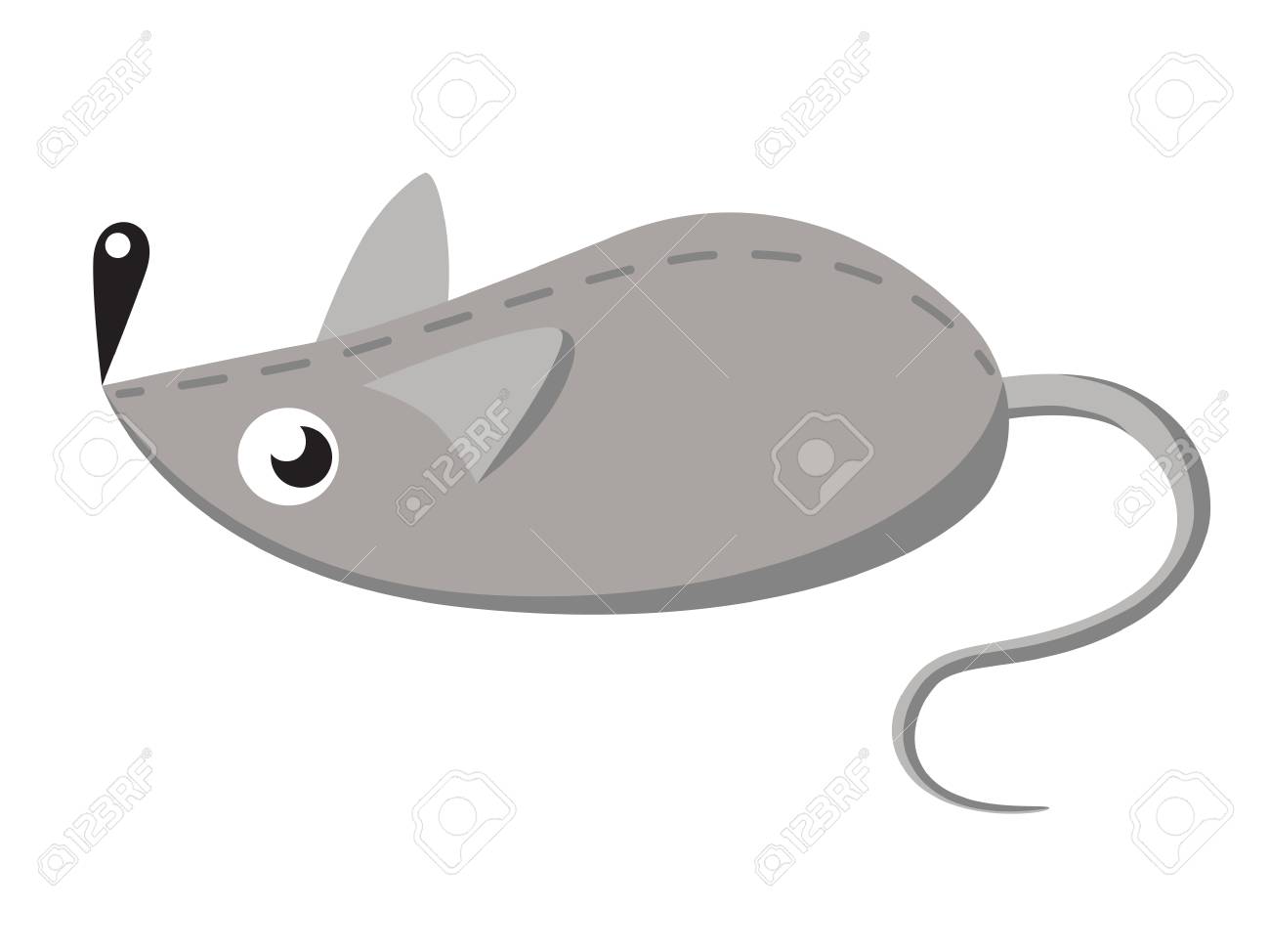 Raton De Juguete De Color Gris Ilustracion Vectorial De Un