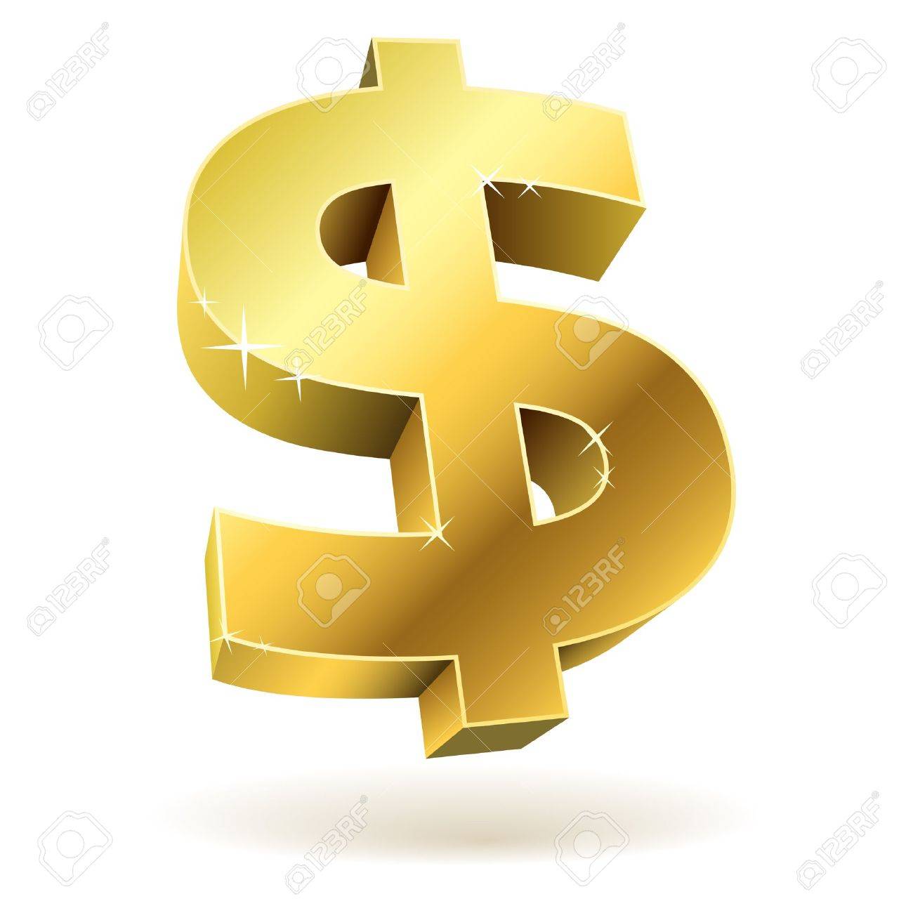 3 D ゴールデン ドルマーク白い背景で隔離されました。のイラスト素材・ベクター Image 15901144