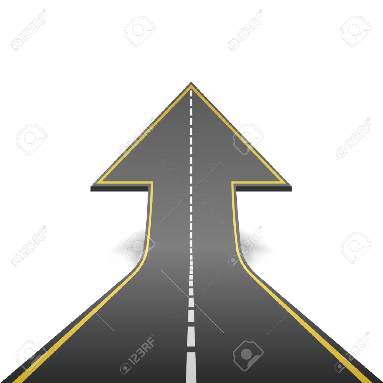 Straight road turning into ascending arrow concept vector illustration - 21216092 Straight road turning into ascending arrow concept vector illustration - 21216092