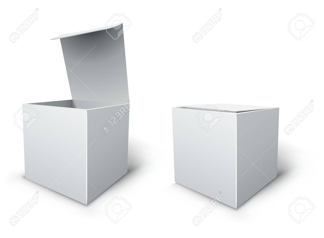 blank white isolated cube