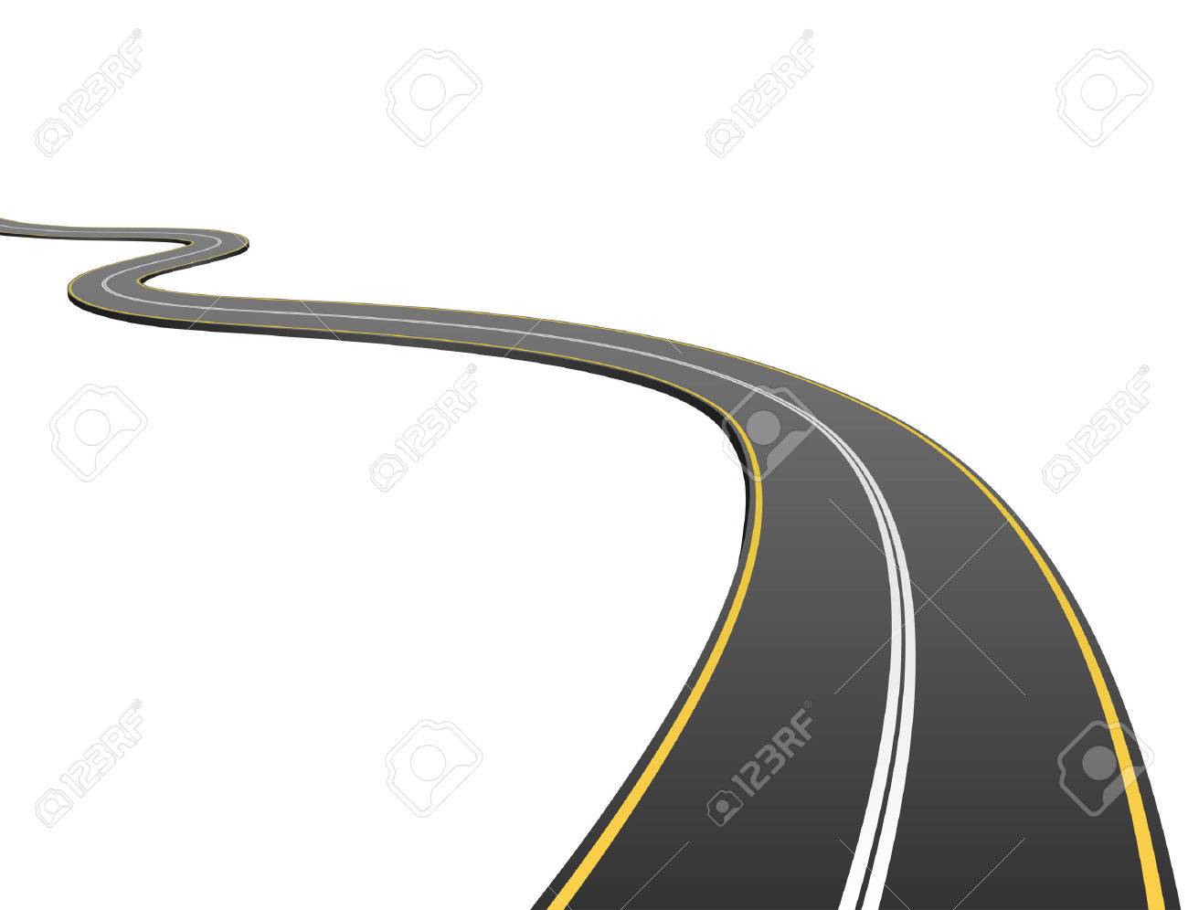 Abstract asphalt road going to the distance isolated on white background. - 34816226 Abstract asphalt road going to the distance isolated on white background. - 34816226