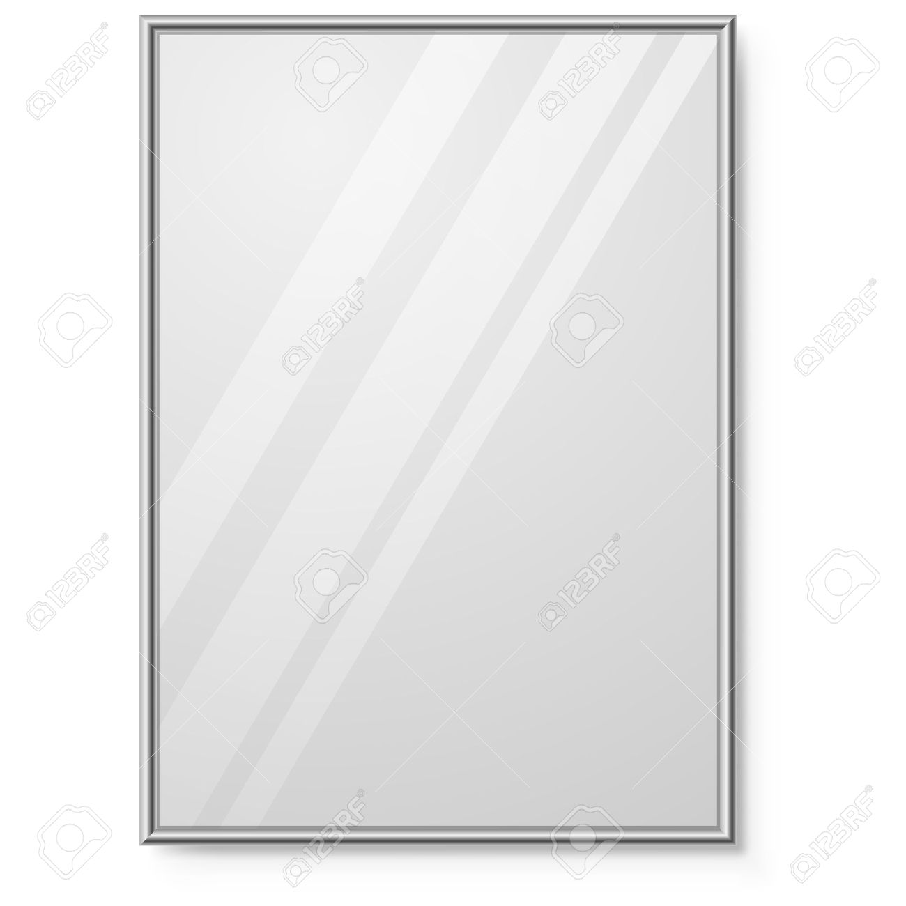 mirror with chrome frame on the wall vector template royalty free