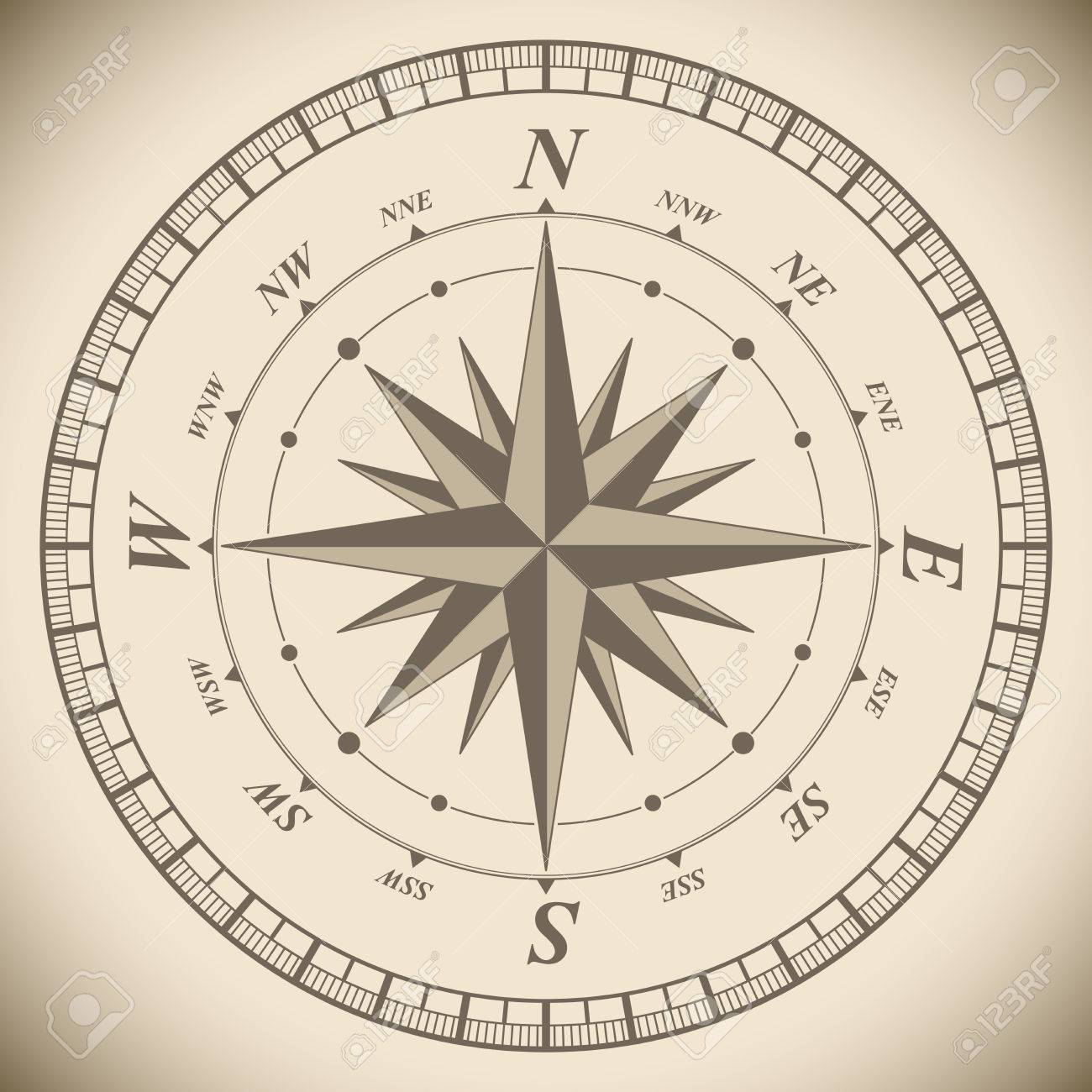 Vintage Compass Wind Rose Vector Template. Adventure Symbol Illustration.  Royalty Free SVG, Cliparts, Vectors, and Stock Illustration. Image 66472948.