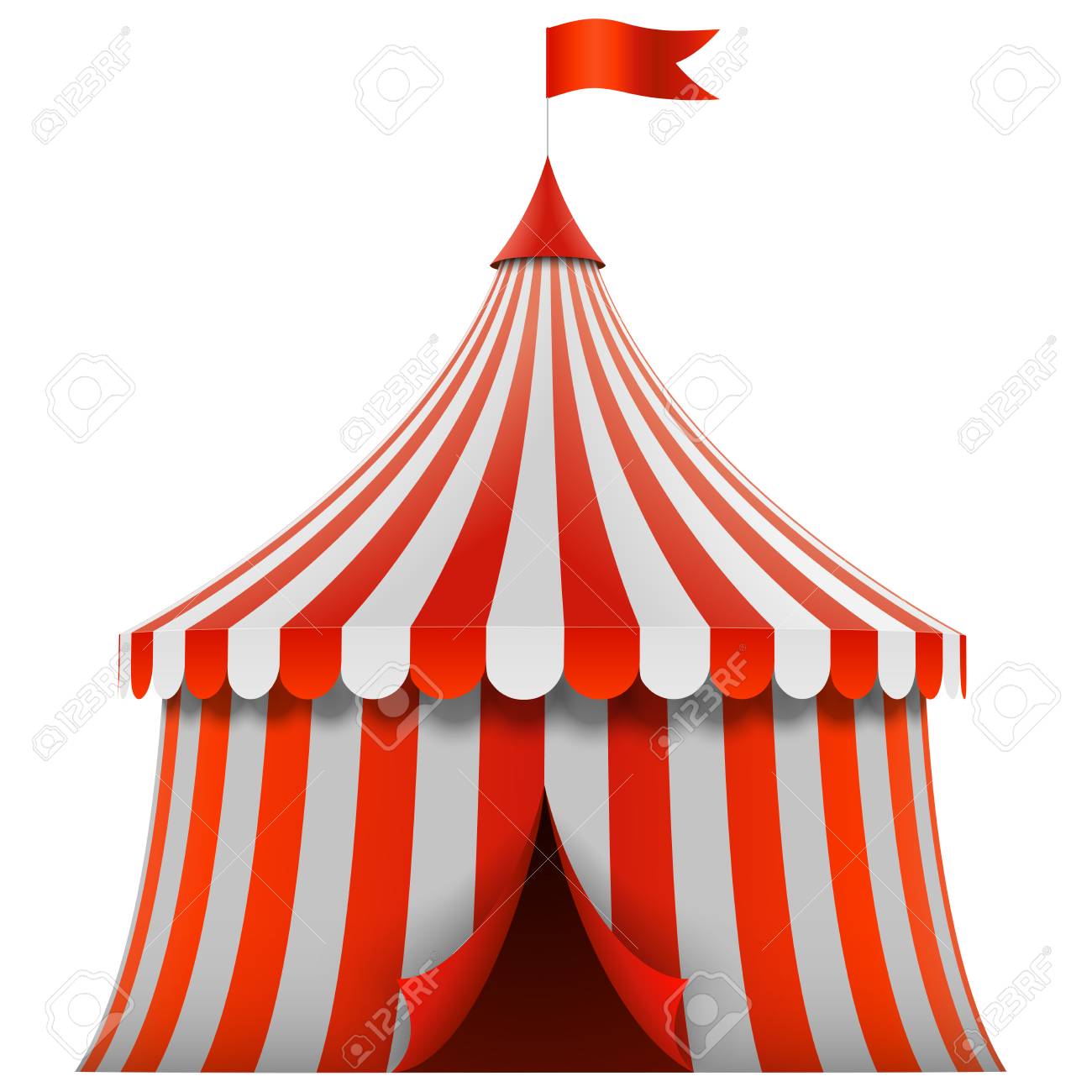 Red And White Stripes Circus Tent Isolated On White Background. Vector  Illustration. Royalty Free SVG, Cliparts, Vectors, and Stock Illustration.  Image 75835961., image size:1300x1300