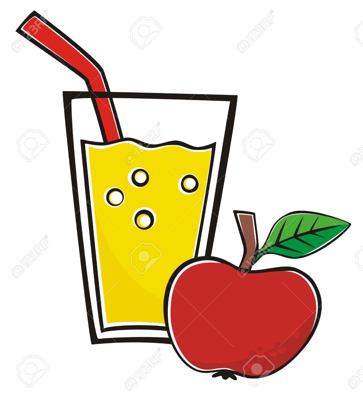 Glass With Juice And Red Apple Royalty Free Cliparts Vectors And Stock Illustration Image