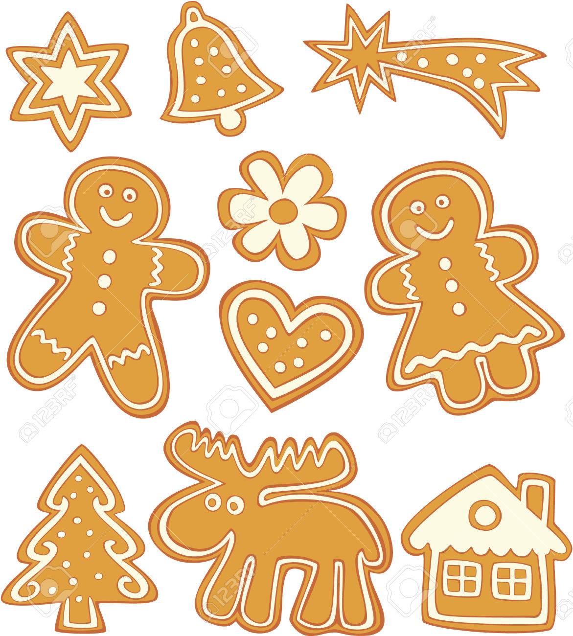 白地にかわいいクリスマスのジンジャーブレッド クッキー のイラスト素材 ベクタ Image 白地にかわいいクリスマスのジンジャーブレッド クッキー のイラスト素材 ベクタ Image