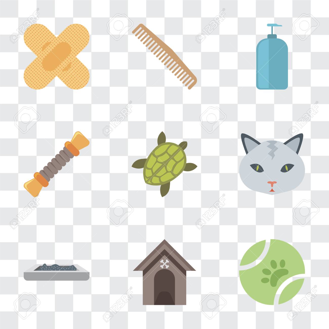 set of 9 simple
