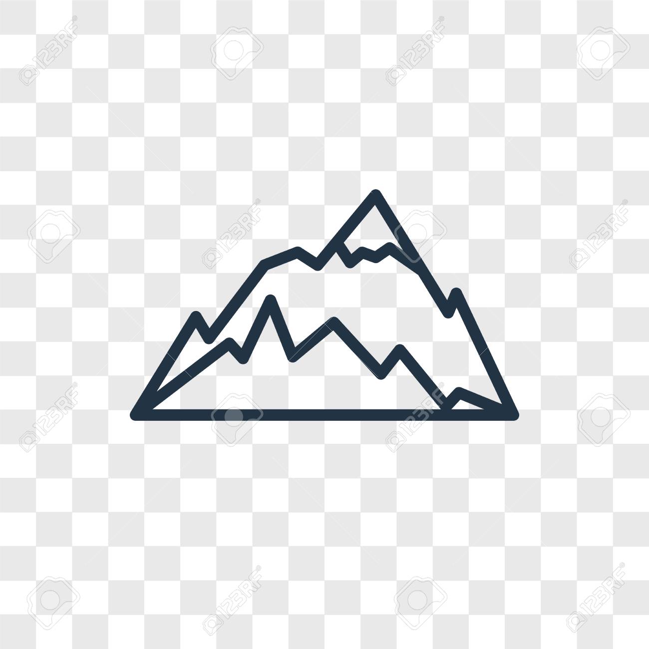 Mountain Vector Icon Isolated On Transparent Background Mountain