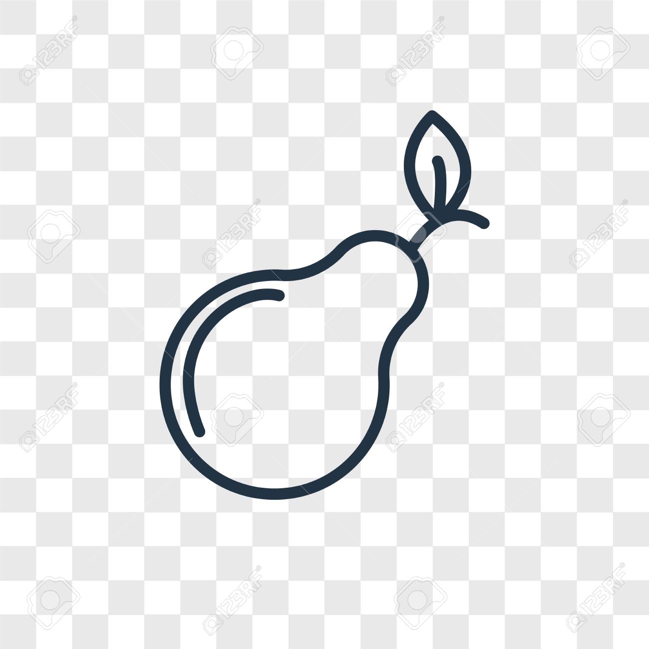 Pear Vector Icon Isolated On Transparent Background Pear Logo Concept Royalty Free Cliparts Vectors And Stock Illustration Image