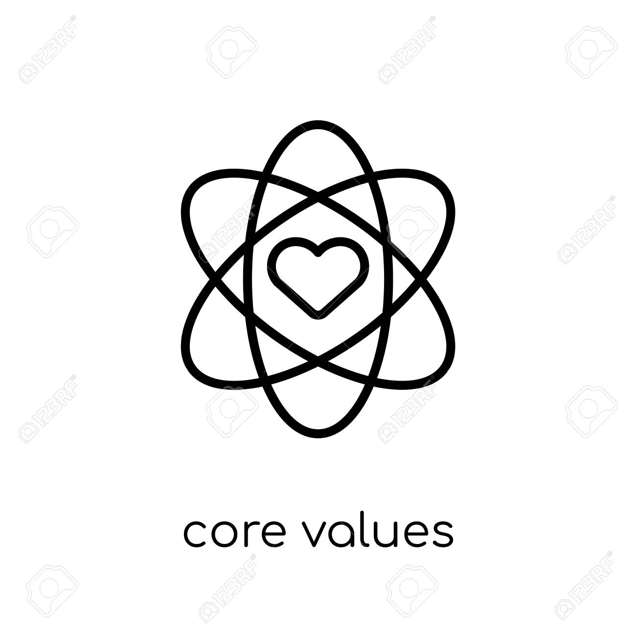 core values icon. Trendy modern flat linear vector core values icon on white background from thin line general collection, editable outline stroke vector illustration - 112105844 core values icon. Trendy modern flat linear vector core values icon on white background from thin line general collection, editable outline stroke vector illustration - 112105844