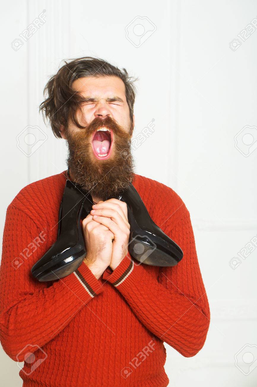 bearded crazy man in