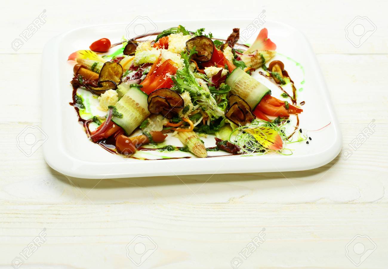 Delicious Vegetable Salad Mixed With Mushroom Cucumber Carrot Stock Photo Picture And Royalty Free Image Image 71032685