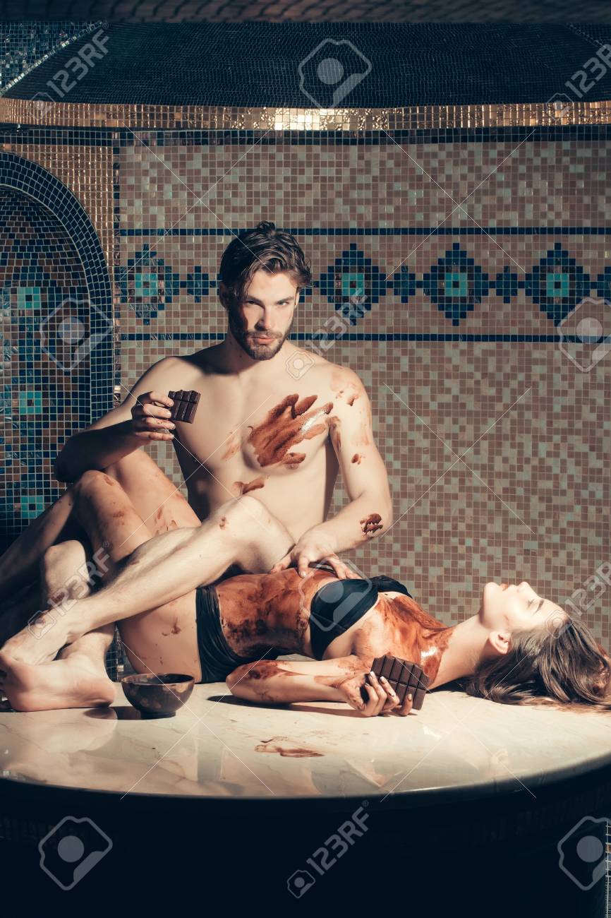 Pretty Woman Or Girl In Erotic Lingerie With Sexy Dirty Body And Handsome Bearded Man With Pretty Woman Or Girl In Erotic Lingerie With Sexy Dirty Body And Handsome Bearded Man With