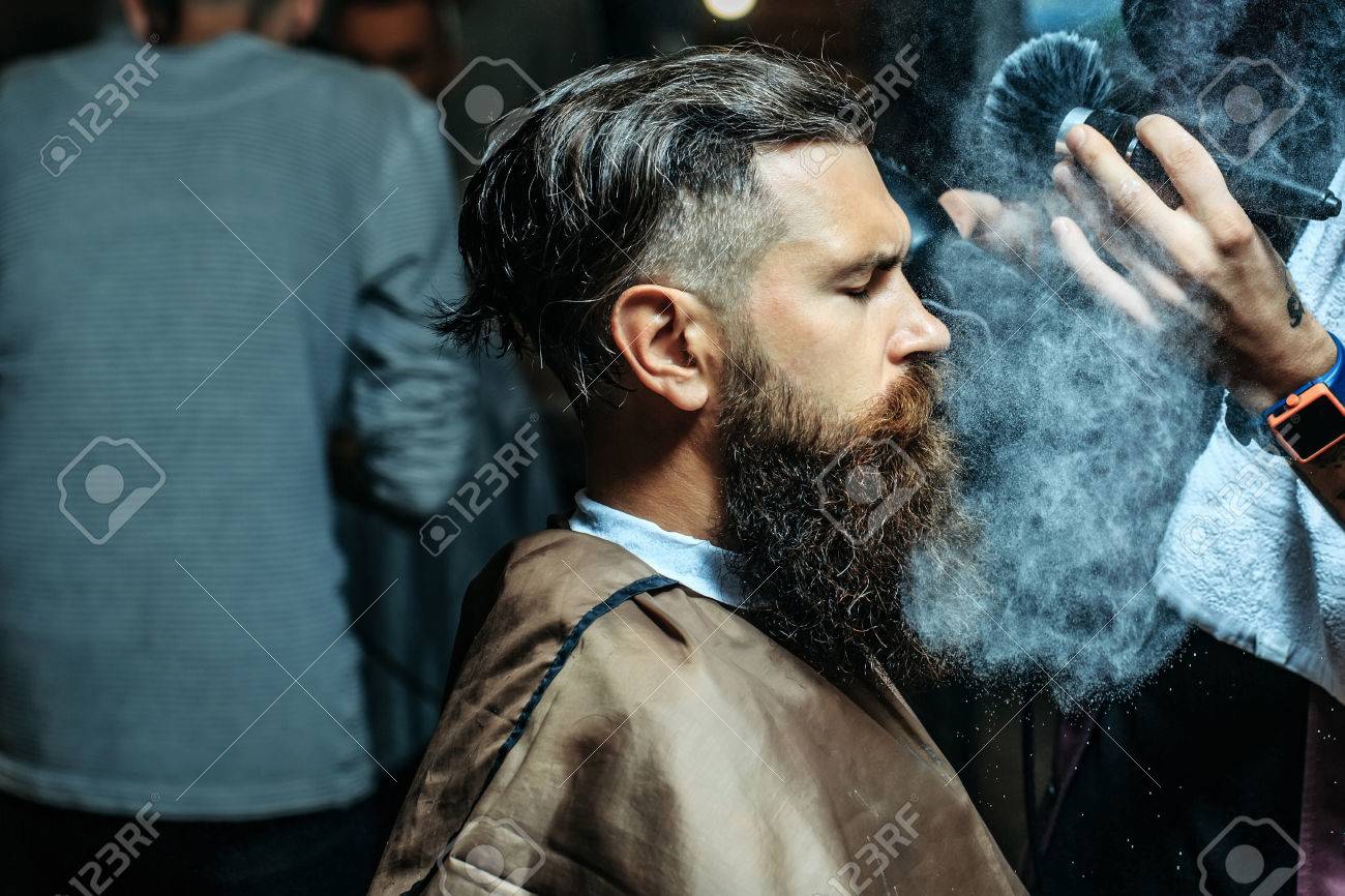 Bearded Man With Long Beard Brutal Caucasian Hipster With Moustache