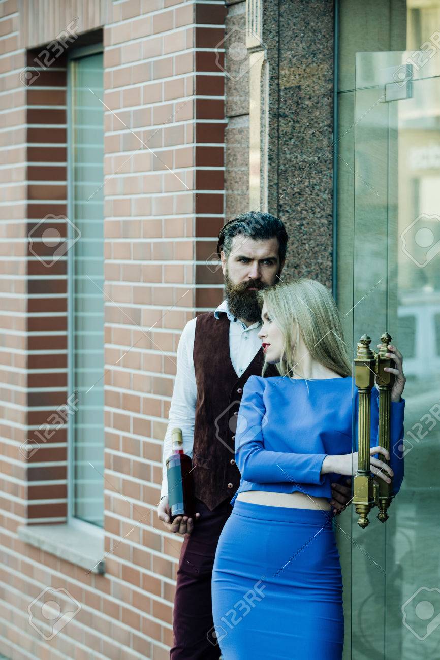Blue Dress with Glass