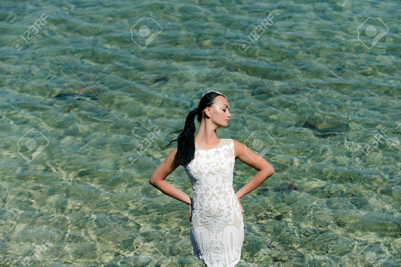 Summer Turquoise and White Wedding Dresses