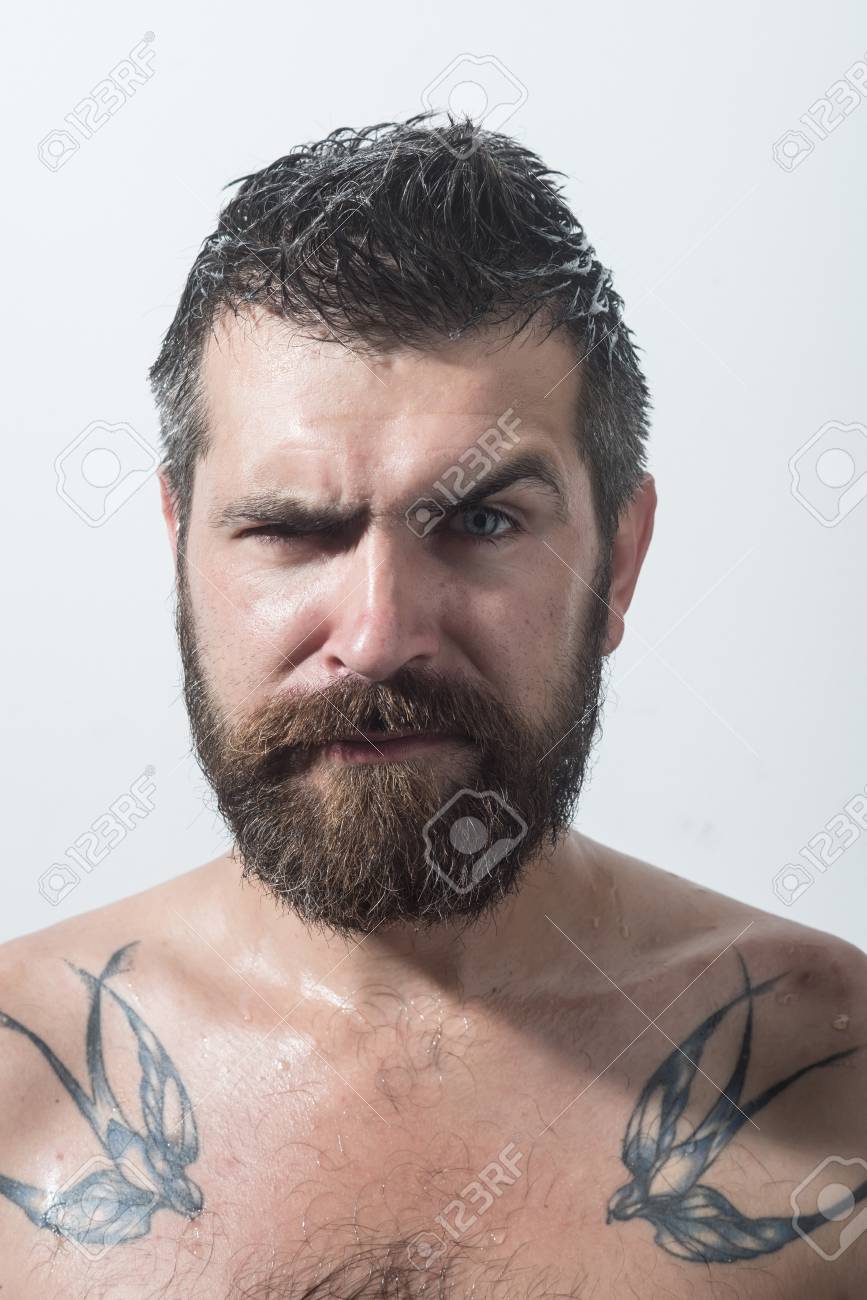 Serious face guy naked pic