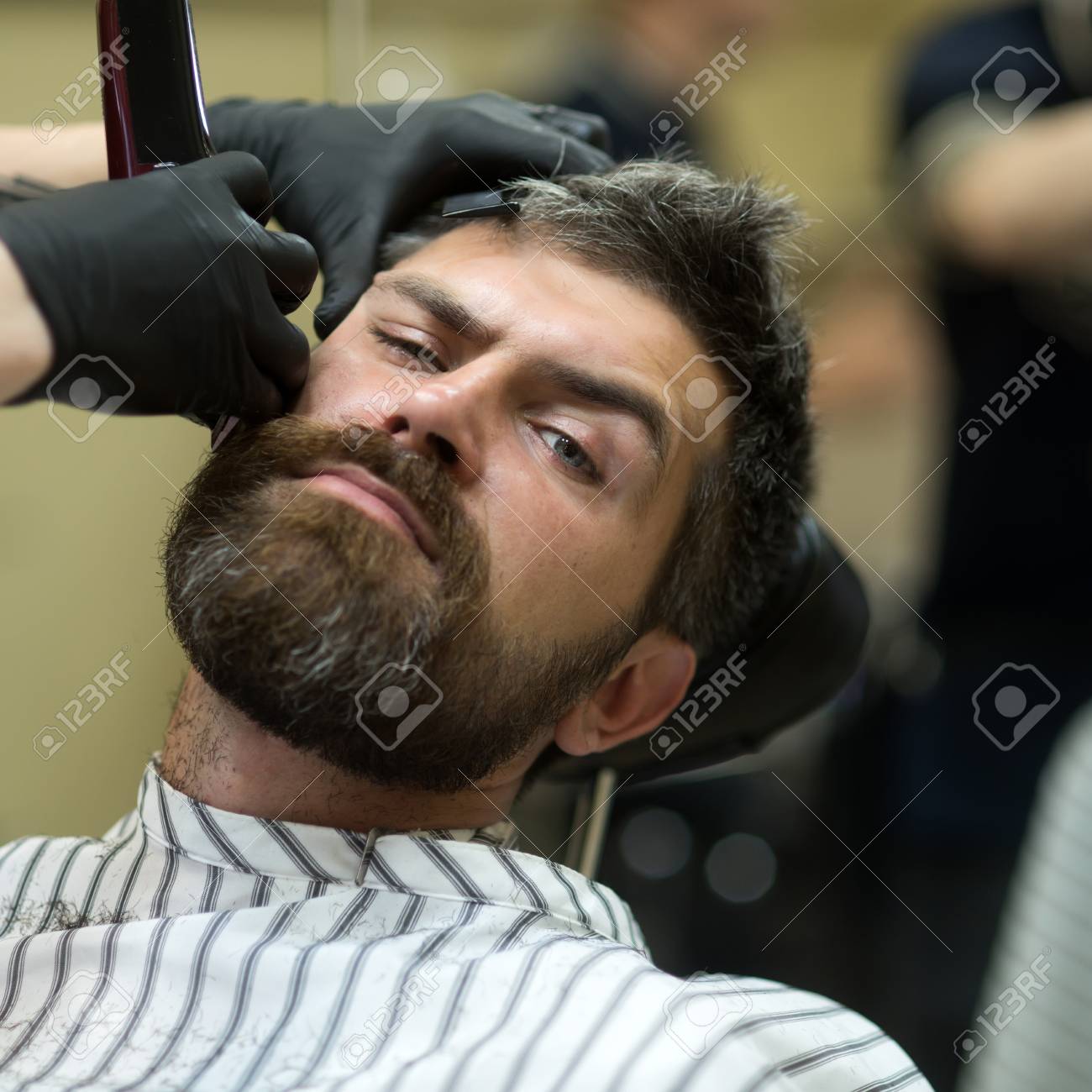 Fashion And Beauty Innovation Haircut Of Bearded Man Archaism