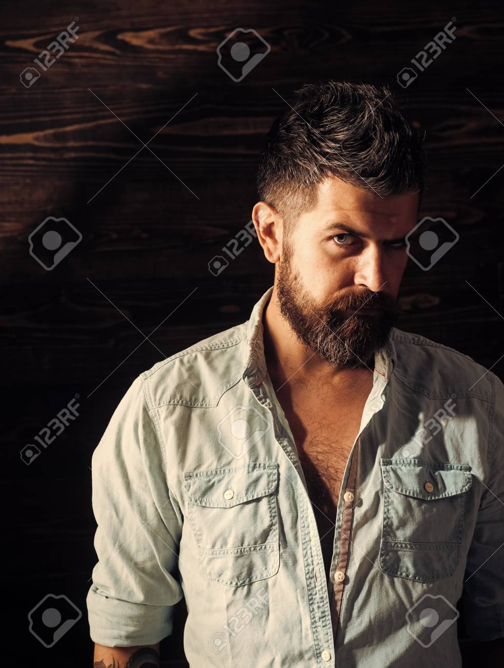 Handsome Man Face Fashion And Male Beauty Of Graying Man Haircut