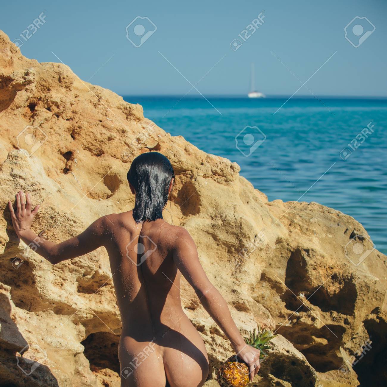 teens nudist beach Joy Beach Outside With Naked Sexy Girl Hold Pineapple. Stock Photo, Picture  and Royalty Free Image. Image 105632550.