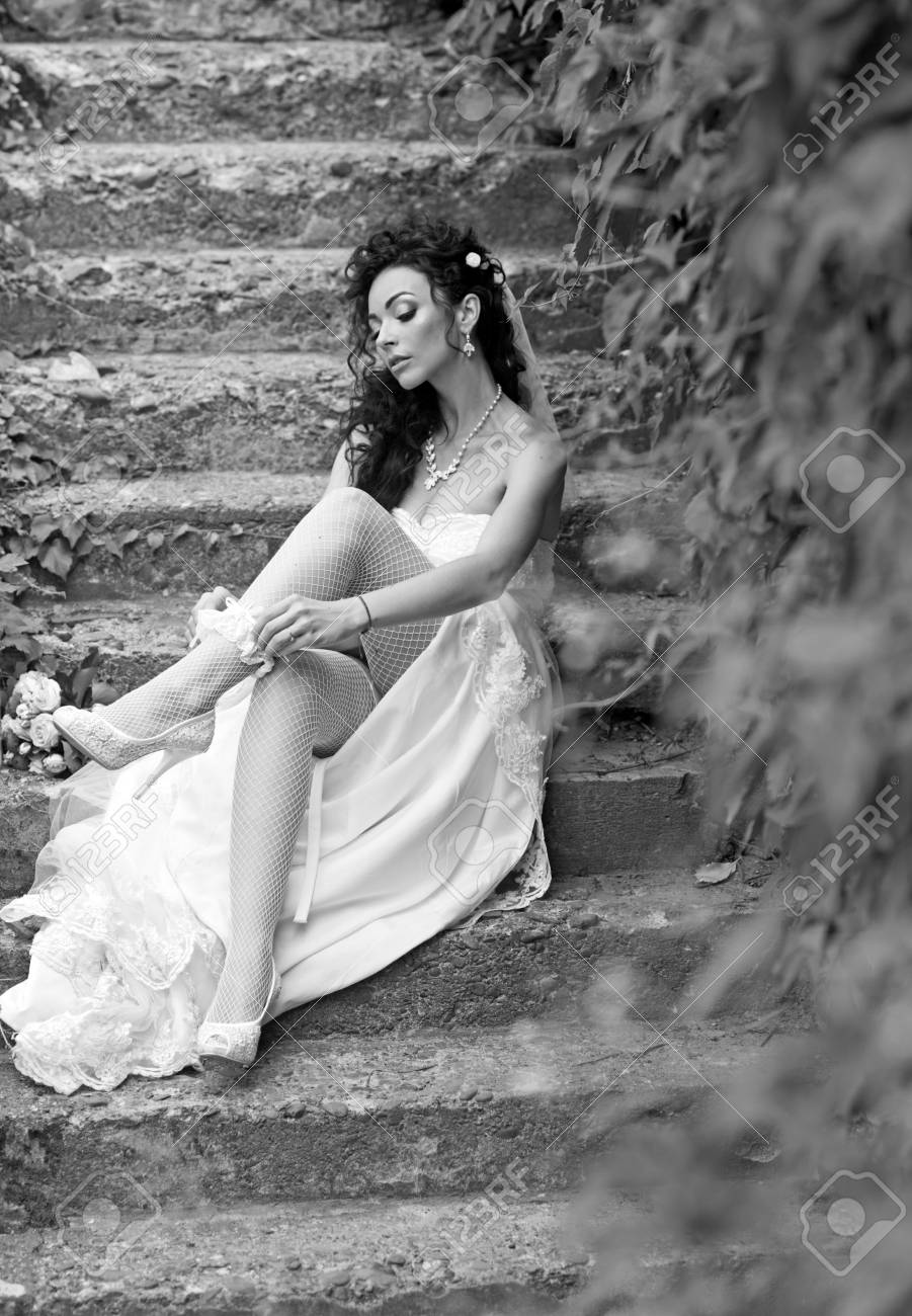 Wedding Ceremony Wedding Dress White Garter Stockings Girl Bridal