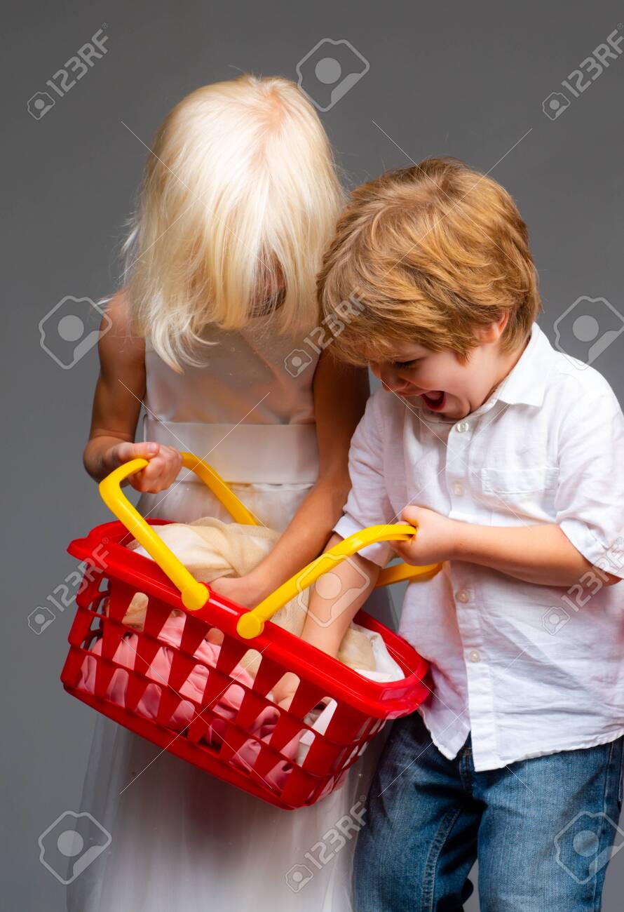 kids play shopping basket
