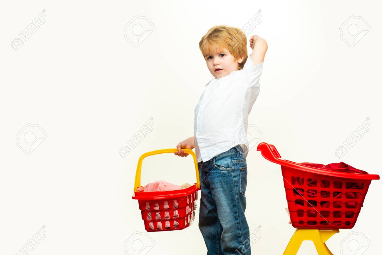 kids play shopping basket