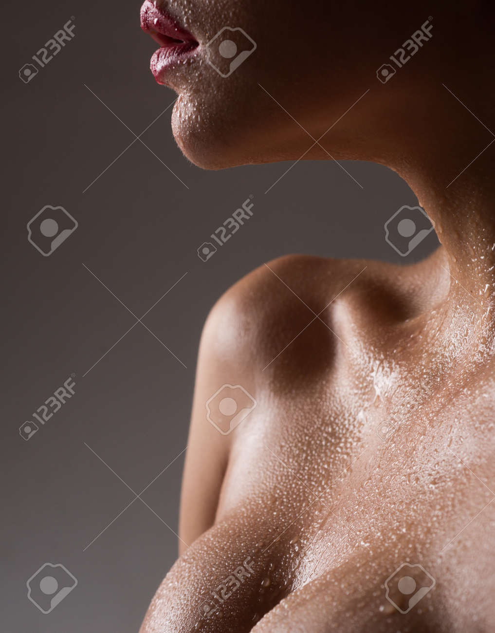 Naked Woman Chest. Breast Plastic Surgery. Boobs Augmentation. Фотография,  картинки, изображения и сток-фотография без роялти. Image 166043193