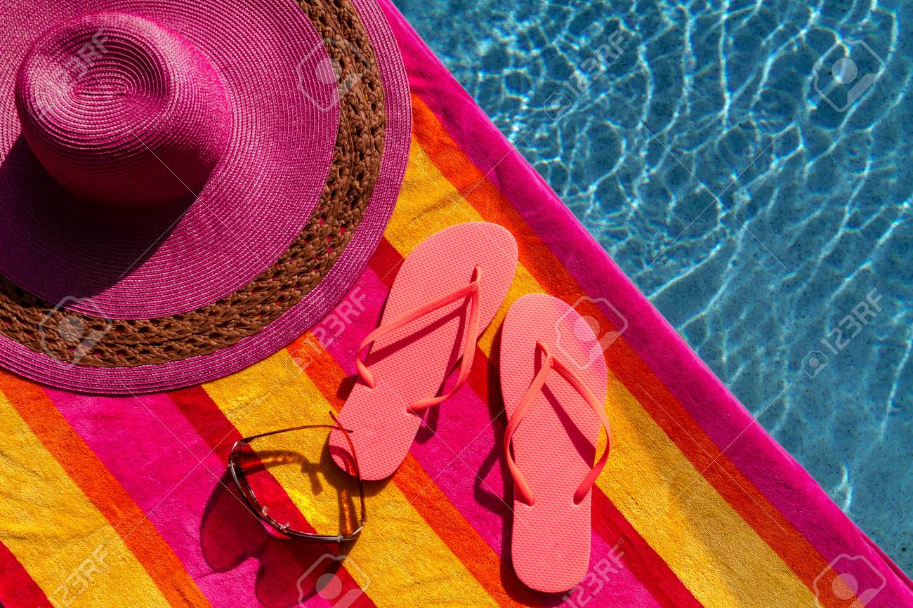 bright pink flip flops
