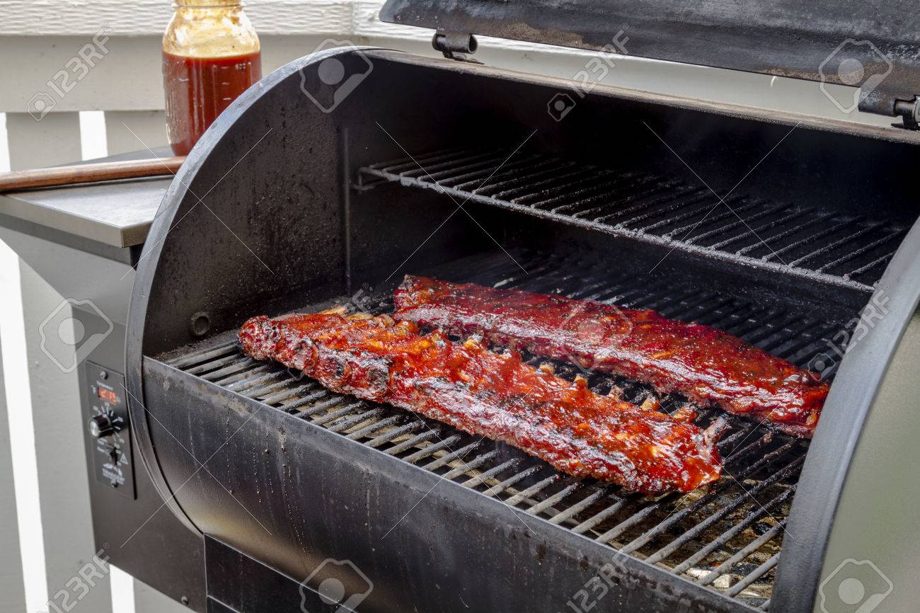 Open Barbeque Smoker With Two Racks Of 