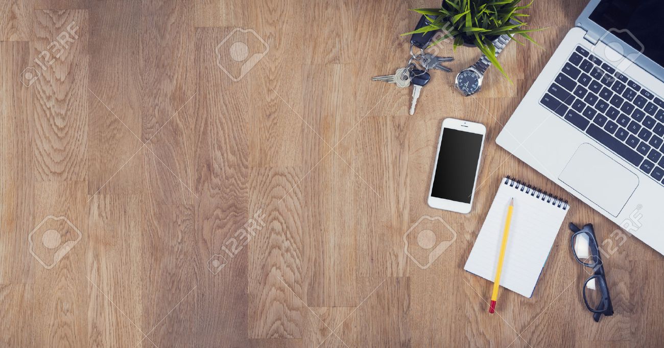 Desk Top View top view desk hero header with copy space stock photo, picture and Desk Top View top view desk hero header with copy space stock photo, picture and
