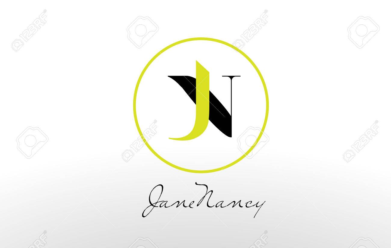 J N Logo Ab Letter Design Vector With Orange Color Royalty Free