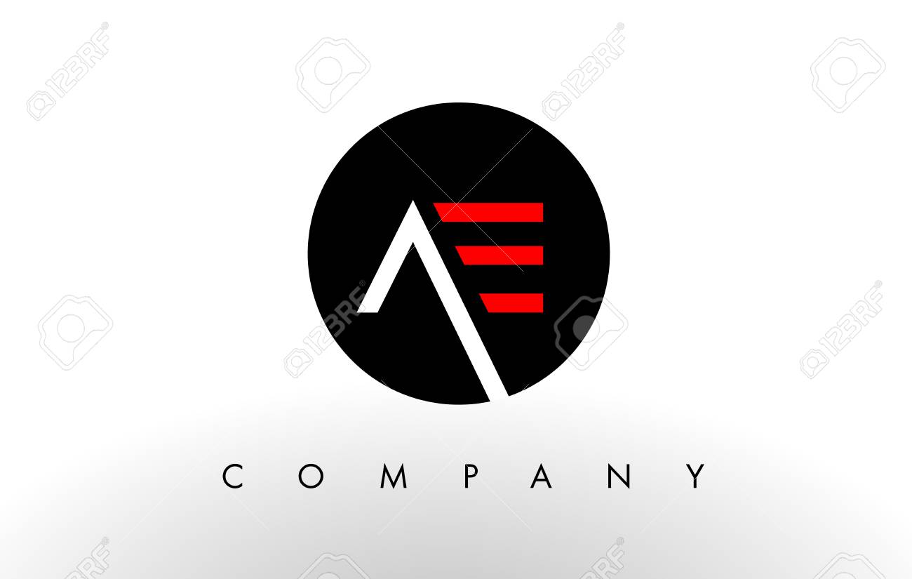 Logotipo De Ae Vector De Diseno De La Letra Con Colores Rojos Y Negros Ilustraciones Vectoriales Clip Art Vectorizado Libre De Derechos Image