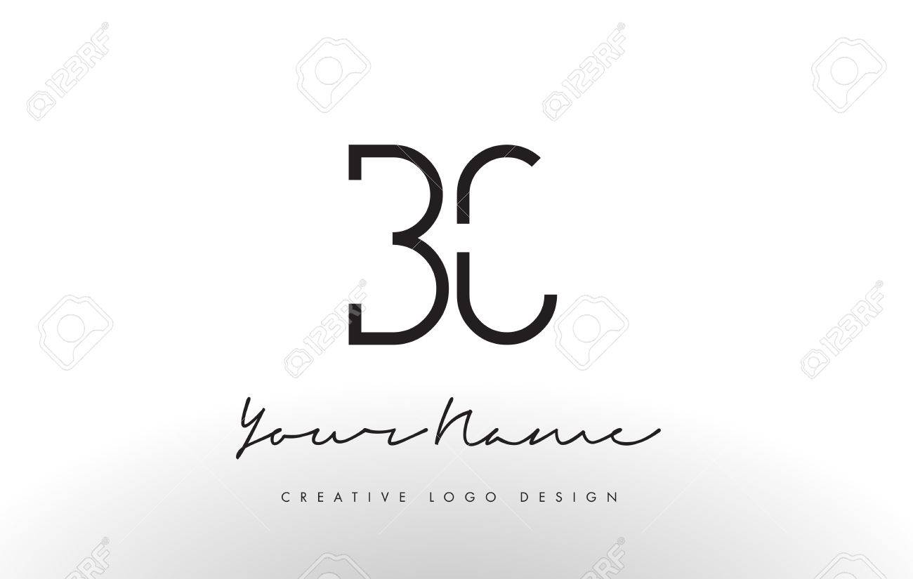 bc letters logo design slim simple and creative black letter simple letter design