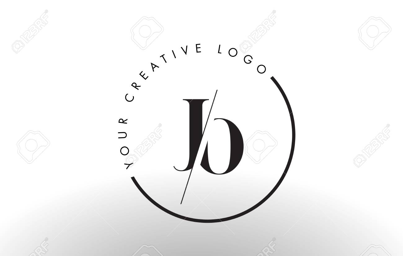 Diseno Del Logotipo De La Letra De Jo Con La Fuente Intersected Creativa Y De Serif Del Cutted Ilustraciones Vectoriales Clip Art Vectorizado Libre De Derechos Image