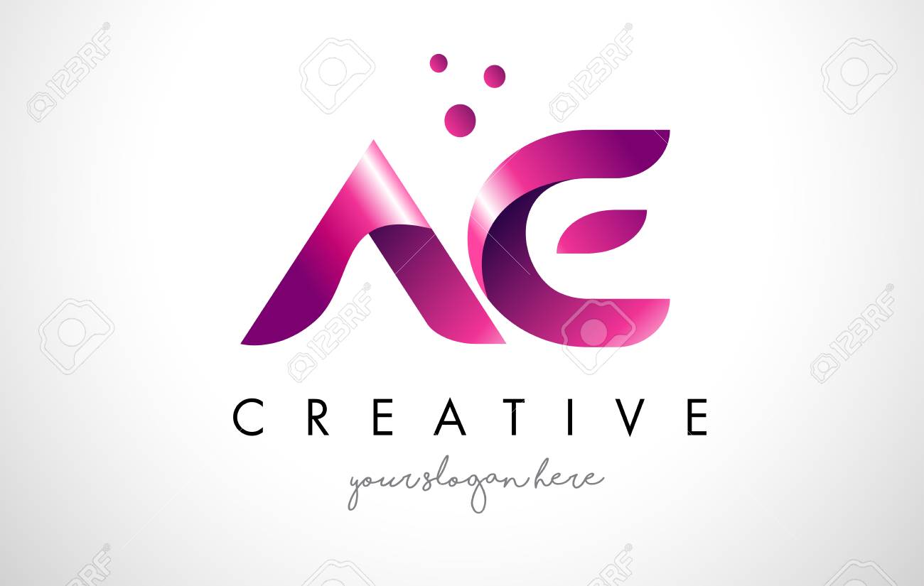 Plantilla De Diseno De Logotipo Letra Ae Con Colores Morados Y Puntos Ilustraciones Vectoriales Clip Art Vectorizado Libre De Derechos Image