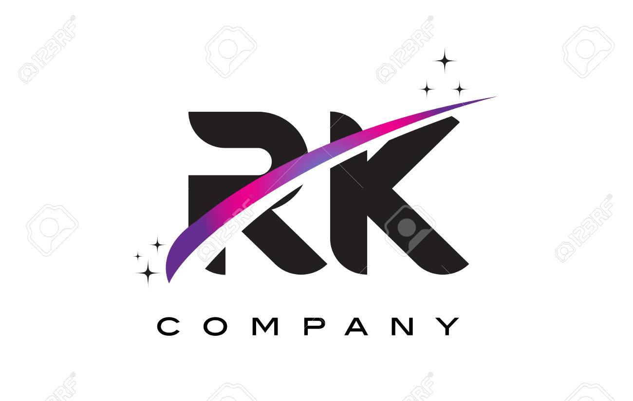Rk R K Black Letter Logo Design With Purple Magenta Swoosh And Royalty Free Cliparts Vectors And Stock Illustration Image 76694315
