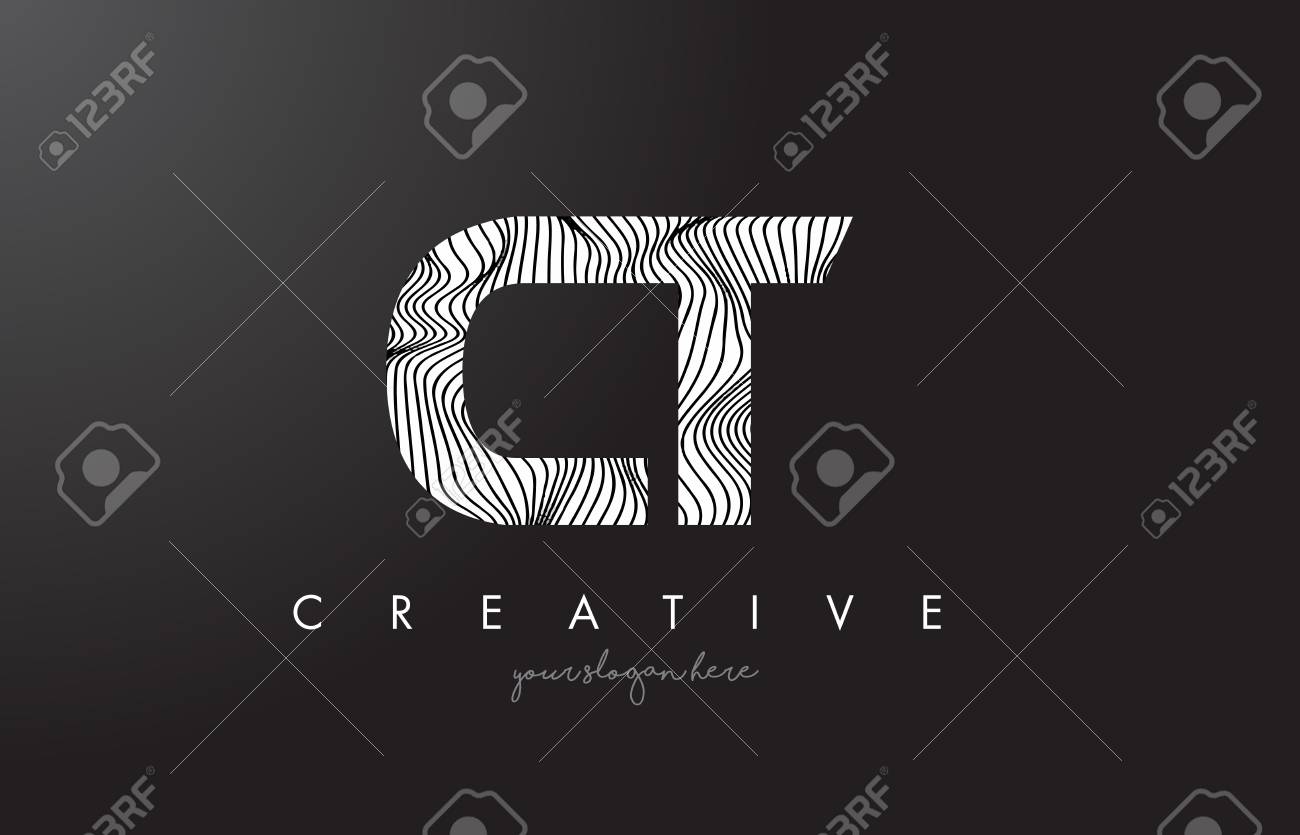 Ct C T 文字ロゴ ゼブラ線テクスチャ デザイン ベクトル イラスト のイラスト素材 ベクタ Image