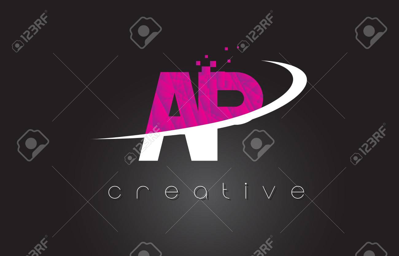 AP A P Creative Letters Design. White Pink Letter Vector Illustration.  Royalty Free SVG, Cliparts, Vectors, and Stock Illustration. Image 80267046., image size:1300x835
